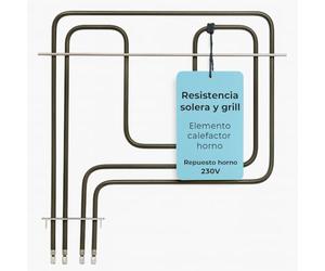 RECAMBIOS DREYMA Resistencia Solera y Grill Horno 1500W 1100W 230V Tubular Acero Montaje Faston Barra Guia Calor Uniforme Instalacion Rapida Compatible con TEKA BOSCH BALAY Repuesto Solido
