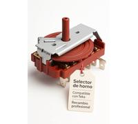 RECAMBIOS DREYMA Selector Horno 8 Posiciones Compatible con Teka Balay Bosch Control Resistencia Grill Ventilador Interruptor Multifuncion Eje 23mm Sin Termostato Instalacion Faston
