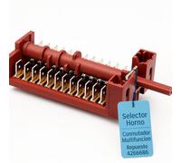 RECAMBIOS DREYMA Selector Multifuncion Horno 16A 250V T125 7 Contactos 12 Terminales Faston 63 Eje 6x46 Conmutador Rotativo IEC 61058 Compatible con Fagor Balay Bosch Repuesto Duradero