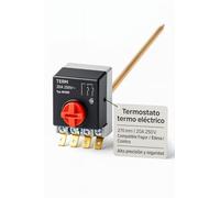 RECAMBIOS DREYMA Termostato Bipolar Varilla 6x270mm Para Termo Eléctrico Compatible con Fagor Edesa Cointra Zanussi Electrolux Corberó 20A 250V 15A 400V Rearme Seguridad Alta Precisión Instalar