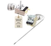 RECAMBIOS DREYMA Termostato Regulable Para Horno Eléctrico 2 Terminales Capilar 1130 mm Bulbo 1000 mm Eje 6x4.6 mm Rango 67-277°C Compatible con Fagor Edesa Aspes Repuesto Profesional