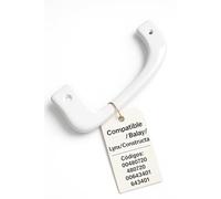 RECAMBIOS DREYMA Tirador Puerta Frigorifico 210 mm entre centros 175 mm color blanco codigos 00480720 00643401 480720 643401 compatible con BOSCH BALAY LYNX montaje rapido repuesto duradero.