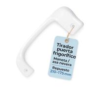 RECAMBIOS DREYMA Tirador Puerta Frigorifico Medidas de 210x80x6mm Distancia entre anclajes de 175mm color blanco codigos 00480720 00643401 480720 643401 compatible con BOSCH BALAY LYNX