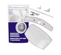 RECAMBIOS DREYMA Tirador Puerta Lavadora compatible con AEG Electrolux 4055087003 50287899004 Kit Maneta Completa Con Leva Pasador 9,5 mm Muelles Acero Poliamida Reforzada Blanco RAL9003