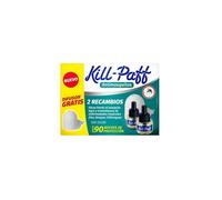 KILL-PAFF - Insecticida Eléctrico Antimosquitos, Eficaz Contra Mosquito Tigre y Transmisores de Enfermedades Tropicales, Difusor, 90 Noches de Protección (Contenido: 1 difusor + 2 recambios)