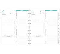 Recambios para agenda 2025-2026, 11 discos encuadernados en disco, una página por día, recarga de agenda diaria y mensual de julio de 2025 a junio de 2026, tamaño carta, 8.5 x 11 pulgadas