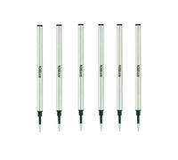 Recambios para bolígrafo de 4,37 pulgadas, bolígrafo de punta fina de 0,5 mm, paquete de recarga de tinta alemana de recambios de bolígrafo reemplazables de punta media (paquete de 6) (negro)