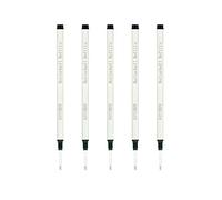 Recambios para bolígrafos Rollerball - Tinta negra de escritura suave y recambios de bola rodante con rosca fina de 0,5 mm (5 palos)