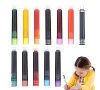 Recambios Para Pluma Estilográfica: 12 Cartuchos De Tinta Coloridos, Diámetro De Orificio Duradero De 2,6 Mm, Escritura De Flujo Suave | Diseño Fácil De Instalar Para Pluma Estilográfica De Caligrafía