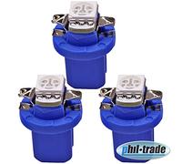 Recambo 3 luces LED B8.5d para velocímetro LED 5050 SMD BAX10D de alta potencia, color azul, juego de conversión compatible con VW Polo 86C 1990-1994