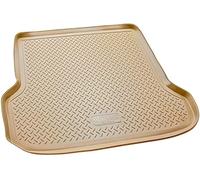 Recambo Alfombrilla de goma para maletero de calidad prémium apta para Volvo V70 II, XC70 I, Cross Country 2000 2007, color beige, ajuste perfecto con borde