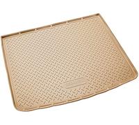 Recambo Alfombrilla de goma para maletero de calidad prémium apta para VW Touareg II, 7P 2010-2018 | 2 zonas climáticas beige | ajuste perfecto con borde | Beige