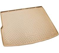 Recambo Alfombrilla de Goma para Maletero de Coche, Calidad Prémium para VW Touareg II 2010 2018, 4 Zonas, Ajuste Perfecto con Borde, Color Beige