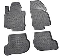 Recambo Alfombrillas de goma 3D aptas para Skoda Octavia II, año de fabricación 2004 2013, con borde, Alfombrillas Coche Goma