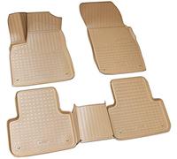 Recambo Alfombrillas de goma 3D compatibles con Audi Q7 SQ7 | Tipo 4M | año de fabricación a partir de 2015 > | alfombrillas de goma para coche | ajuste perfecto | con borde | beige