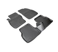 Recambo Alfombrillas de goma 3D compatibles con Ford Focus II | año de fabricación 2004 2008 | alfombrillas de goma para coche, esterilla coche | ajuste perfecto | con borde | color negro