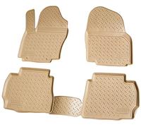 Recambo Alfombrillas de goma 3D compatibles con Ford Mondeo IV | Tipo BA7 | año 2007 2014 | alfombrillas de goma para coche | ajuste perfecto | con borde | beige