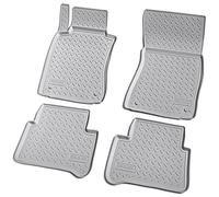 Recambo Alfombrillas de goma 3D compatibles con Mercedes Clase E W211 | S211 | 2002 2009 | alfombrillas de goma para coche | ajuste perfecto | con borde | gris
