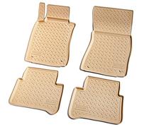 Recambo Alfombrillas de goma 3D compatibles con Mercedes Clase E W211 | S211 | 2002 2009 | alfombrillas de goma para coche | ajuste perfecto | con borde | beige