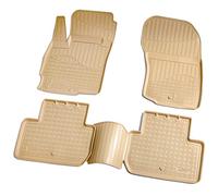 Recambo Alfombrillas de goma 3D compatibles con Mitsubishi Outlander III | CW0 | a partir de 2012 > | alfombrillas de goma para coche | ajuste perfecto | con borde | beige