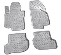 Recambo Alfombrillas de Goma 3D compatibles con Seat Leon II | Tipo 1P | año 2005 2012 | Alfombrillas de Goma para Coche | Ajuste Borde | Gris