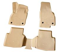 Recambo Alfombrillas de Goma 3D compatibles con Skoda Kamiq | Tipo NW4 | año de fabricación a Partir de 2019 > | Alfombrillas de Goma para Coche | Ajuste Borde | Color Beige