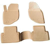 Recambo Alfombrillas de goma 3D compatibles con Volvo V70 / XC70 | 2000 2007 | alfombrillas de goma | ajuste perfecto | con borde | beige
