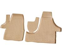 Recambo Alfombrillas de goma 3D compatibles con VW T5 / T6, año de fabricación a partir de 2003, alfombrillas de goma para coche, ajuste perfecto, con borde de color beige, parte delantera