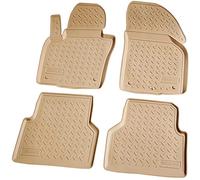 Recambo Alfombrillas de goma 3D compatibles con VW Tiguan 5N | año 2007 2016 | alfombrillas de goma para coche | ajuste perfecto | con borde | beige