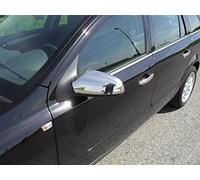 RECAMBO | Cubierta de espejo retrovisor | Compatible con Opel Astra H | Acero Inoxidable Cromado | KIT embellecedor para espejos retrovisores de coches
