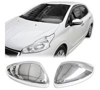 RECAMBO | Cubierta de Espejo retrovisor | Compatible con Peugeot 208 II | a Partir de 2019 | Acero Inoxidable Cromado | Kit embellecedor para Espejos retrovisores