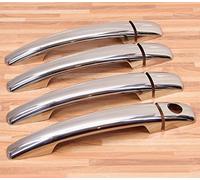 RECAMBO | Cubierta para Manillas Puertas | compatible con Peugeot 207 308 407 / Citroen C4 | Embellecedores KIT acero inoxidable cromados para manijas de puertas