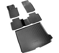 RECAMBO Juego de alfombrillas de goma y alfombrillas de maletero adecuadas para Volvo V90 II + V90 Cross Country | a partir de 2016 > - Tapetes de coche y alfombrilla de maletero de TPE antideslizante