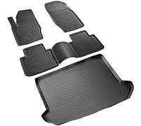 RECAMBO Juego de alfombrillas de goma y alfombrillas de maletero adecuadas para Volvo XC90 I | 2002-2014 | 5 asientos: alfombrillas de coche 100% ajustadas con precisión y alfombrilla para maletero de