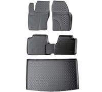 RECAMBO Juego de Alfombrillas de Goma y Alfombrillas para Maletero, adecuadas para Ford Grand C-MAX | 2010-2019 - 100% Ajuste, Alfombrillas para el Suelo y Maletero Hechas de TPE