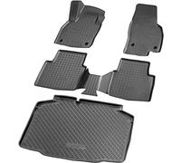 RECAMBO Juego de Alfombrillas de Goma y Bandeja de Maletero aptas para Kamiq, Suelo estándar, a Partir de 2019, 100% a Medida, Alfombrillas y Maletero de TPE Antideslizante