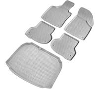 Recambo Juego de Alfombrillas de Goma y Bandeja de Maletero para Audi A3 8P + Sportback | 2003 2012 100% Ajuste, Alfombrillas y Maletero de TPE Antideslizante, Color Gris