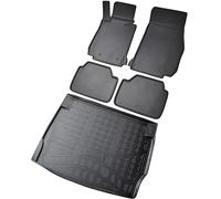 RECAMBO Juego de alfombrillas de goma y bandeja de maletero para BMW Serie 1 | F20, F21 | año de fabricación 2011 2019 100% ajuste perfecto, alfombrillas y maletero de TPE antideslizante de alta