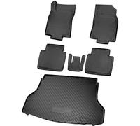 RECAMBO Juego de alfombrillas de goma y bandeja de maletero para Nissan X-Trail, T32, suelo de carga alto, a partir de 2014, 100% a medida, alfombrillas y maletero de TPE antideslizante de alta