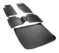 RECAMBO Juego de alfombrillas de goma y bandeja de maletero para Porsche Cayenne 1, tipo 9PA, año de fabricación 2002-2010, 100% a medida, alfombrillas y maletero de TPE antideslizante de alta