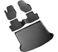 RECAMBO Juego de Alfombrillas de Goma y Bandeja de Maletero para Volvo XC60 I, Tipo 156, año de fabricación 2008 2017, 100% a Medida, Alfombrillas y Maletero de TPE Antideslizante