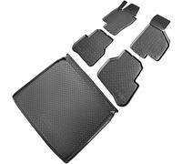 RECAMBO Juego de Alfombrillas de Goma y Bandeja de Maletero para VW Passat B7 Trimestre | 362 | 2010 2014 100% Ajuste, Alfombrillas y Maletero de TPE Antideslizante