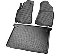 Recambo Juego de Alfombrillas de Goma y Bandeja para Maletero aptas para Berlingo II, Partner Tepee, camión, 5 Asientos, 2008 2018 100% a Medida, Alfombrillas y Maletero de TPE Antideslizante de