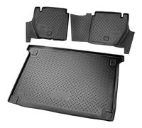 RECAMBO Juego de alfombrillas de goma y bandeja para maletero aptas para Berlingo II, Partner Tepee | Combi, 5 asientos, 2008 18 100% ajuste perfecto, alfombrillas y maletero de TPE antideslizante