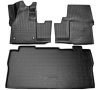 RECAMBO Juego de alfombrillas de goma y bandeja para maletero aptas para Citroen Spacetourer, distancia entre ejes media, modelos a partir de 2016, 100% a medida, alfombrillas y maletero de TPE