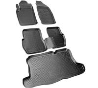 RECAMBO Juego de Alfombrillas de Goma y Bandeja para Maletero para Ford Fusion, año de fabricación 2002 2012 100% Ajuste, Alfombrillas y Maletero de TPE Antideslizante