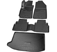 RECAMBO Juego de alfombrillas de goma y bandeja para maletero para Kia Soul III, tipo SK3, a partir de 04.2019, con subwoofer, 100% a medida, alfombrillas para coche y maletero de TPE antideslizante