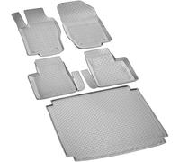 RECAMBO Juego de Alfombrillas de Goma y Bandeja para Maletero para Mercedes Clase GL, X164, 5 Asientos, 2006 2012 100% a Medida, Alfombrillas y Maletero de TPE Antideslizante