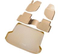 RECAMBO Juego de Alfombrillas de Goma y Bandeja para Maletero para Volvo V70 II, XC70 I, Cross Country | Año de construcción 2000 2007 100% Alfombrillas para Coche y Maletero de TPE Antideslizante