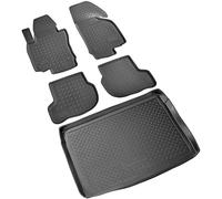 Recambo Juego de Alfombrillas de Goma y Bandeja para Maletero para VW Golf 5 Hatchback, 1K1, 2003 2008, con Rueda de Emergencia, 100% a Medida, Alfombrillas y Maletero de TPE Antideslizante de Alta